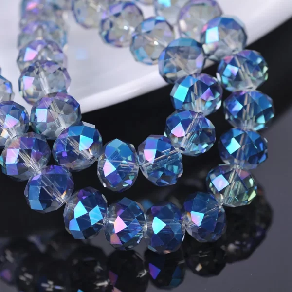 Blue Colorized Rondelle Faceted Czech Crystal Glass 3mm 4mm 6mm 8mm 10/12/14/16/18mm Loose Spacer Beads for Jewelry Making DIY - Image 2
