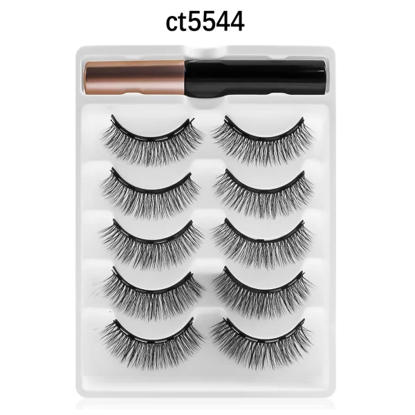 REDSIREN 5Pairs Magnetic Eyelashes With Eyeliner Reusable Thick Natural Eye Lashes New 5Piece Magnet False Eyelashes - Image 14