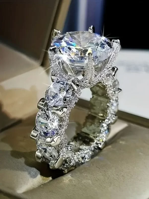 Hot Selling Silver Plated Rings For Women Square Cubic Zircon Jewelry Wedding Engagement Ring Wholesale Size 6-10 - Image 7