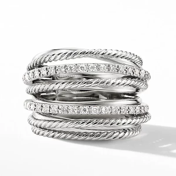 Luxury Cross Bridal Marriage Rings Special-interested Dazzling Crystal CZ Stone Simple Stylish Women Trendy Jewelry Rings r6566 - Image 4