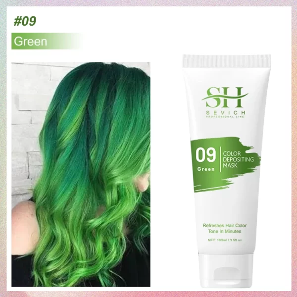 9 Colors 5 minute dyeing care Hair mask Hair Dye Non-toxic DIY Hair Color Hold for 15 days Dye  Hair mask Blue Grey Purple 100ML - Image 11