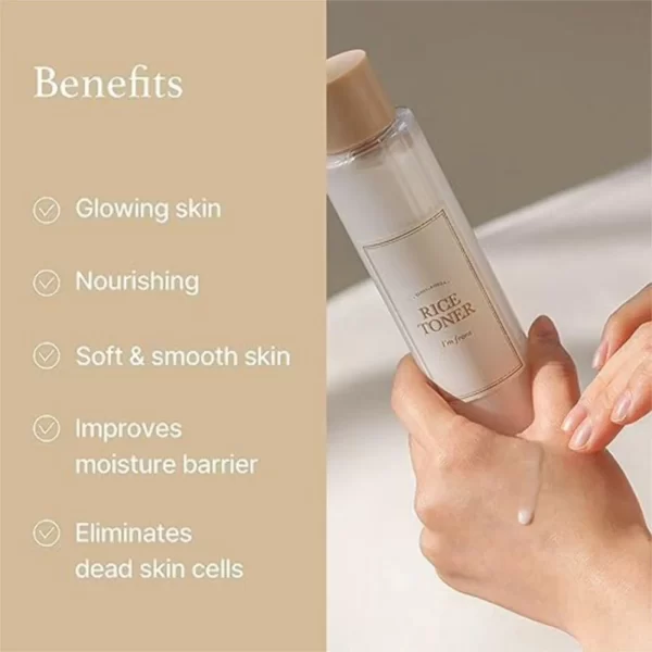 150ml Organic Rice Face Toner Anti-Aging, Moisturizing, Care Solution for Softening, Brightening, Repairing Facial Healthy Gift - Image 3