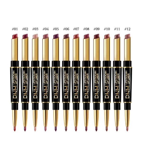 2 In 1 Matte Lipstick Pencil Double Head Lip Liner Pen Red Nude Long Lasting Waterproof Lady Charming Lip Pencil Makeup Tools - Image 6