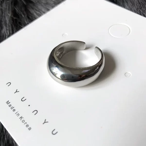 3Pcs Gold Color Silver Color Metal Minimalist Glossy Wide Open Rings Geometric Finger Rings for Women Men Jewelry - Image 9