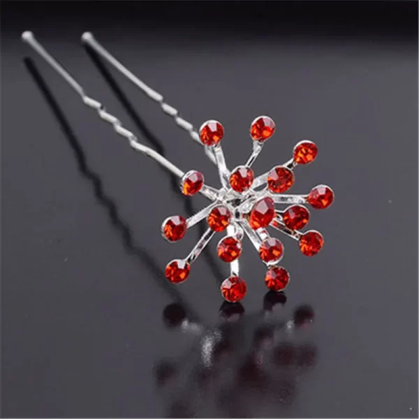 Bride Hair Accessories Rhinestone Flower Crystal Hairpins Retro Pave Hair Clip Hair Jewelry For Women Wedding Party Hair Pins - Image 5