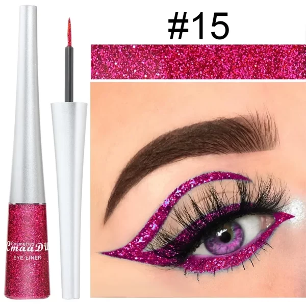 Glitter Liquid Eyeliner Pen Pearlescent Sequins Diamond Bright Shining Eyeliner Waterproof Lasting Eye Shadow Women Cosmetics - Image 18