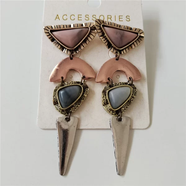 2024 New ZA Indian Ethnic Vintage Bracelet Women Fashion Boho Statement Charm Metal Hollow Links Resin Stone Bracelets Jewelry - Image 8