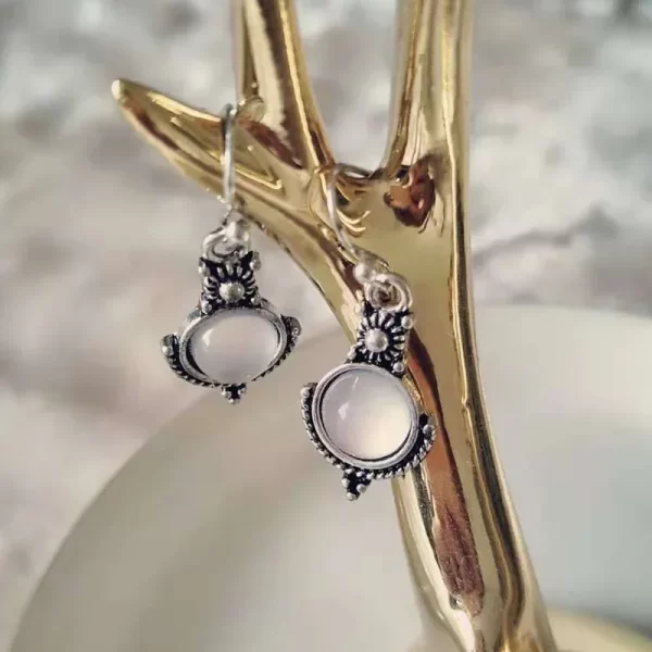 Delysia King Women Rainbow Moonstone Jewelry Vintage Earrings Ethnic Tribal Antique Eardrop - Image 6