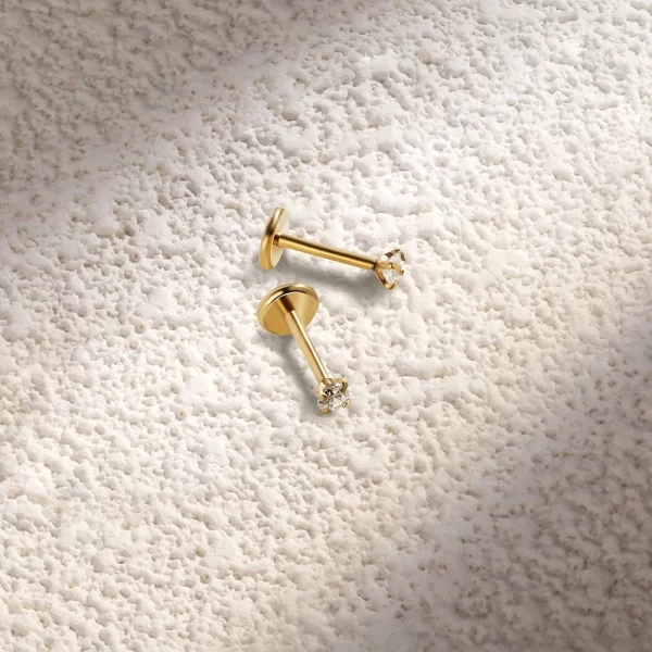 2/6PCS Stainless Steel Eearring Nose Stud Cartilage Piercing Jewelry Helix Tragus Lip Flat Back Tiny Earrings for Women 18G - Image 3