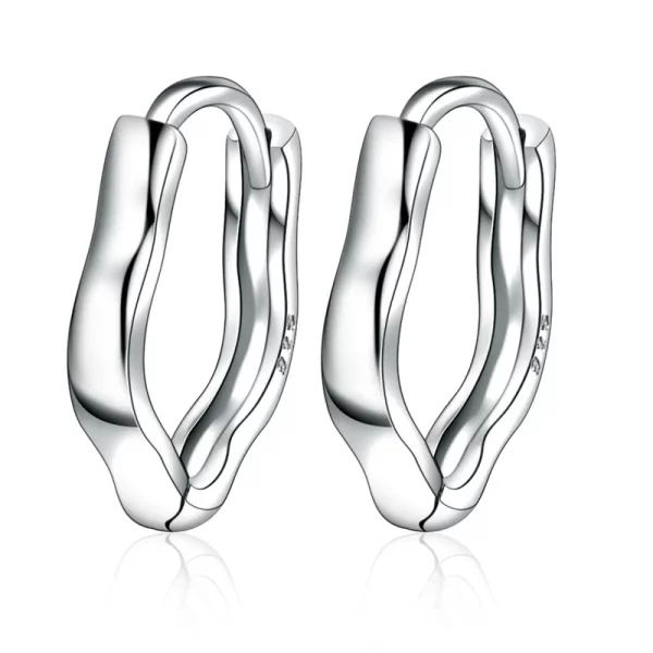 Personality Curve Metal Geometric Hoop Earrings For Women Minimalist Irregular U-Shape Ear Buckle Wedding Party Jewelry Gifts - Image 7