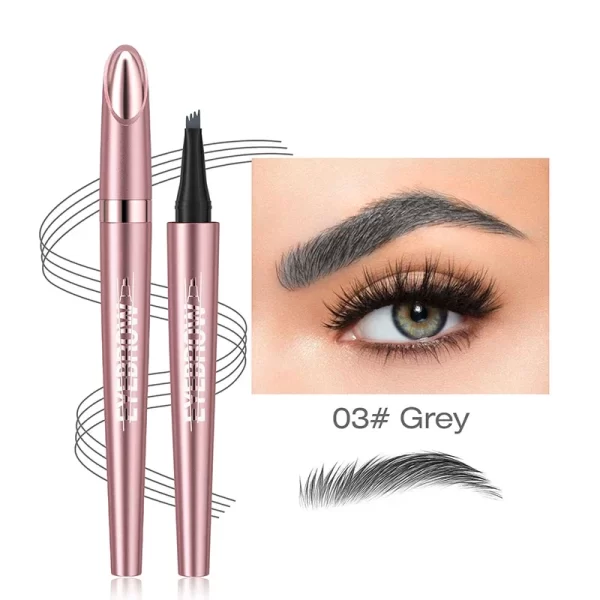 4 Fork Tip Eyebrow Pencil 3D Microblading Waterproof Dark Brown Natural Colour Fine Stroke Magic Eyebrow Pencil 2024 New Ladies - Image 8