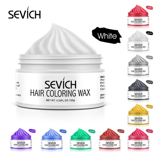 9 Color Hair Color Wax For Men and Women One-time Temporary Hair Color Cream Gel 100g Grandma Grey Color Hair Styling - Image 2