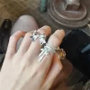 Korean Fashion Silver Color Fine Y2K Rings Simple Bowknot Retro Rings for Women Girls Aesthetic Jewelry Kpop Accessories - Image 5