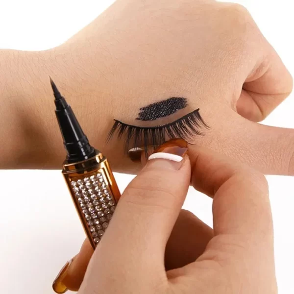 2 In 1 Self Adhesive Eyelashes Eyeliner Pencil Long Lasting No Glue Non Magnetic Quick Drying Eyelashes Sticking  Eye Liner Pen - Image 2