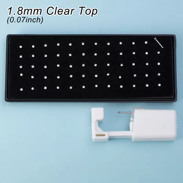 61PCS Nose Piercing Kit Including 1pc Disposable Nose Piercing Gun Machine 60pcs CZ Straight Nose Studs Body Jewelry Tool Set - Image 5