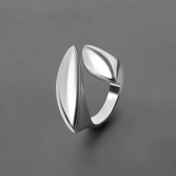 Stainless Steel Simple Smooth Metal Heart Rings For Women Men Y2K Trendy Open Ring Korean Elegant Party Jewelry Couple Gifts - Image 8