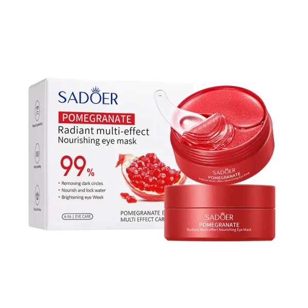 60pcs SADOER Red Pomegranate Collagen Eye Mask Firming Anti Dark Circles Remove Eyes Bag Moisturizing Eye Patches Eyes Skin Care - Image 2