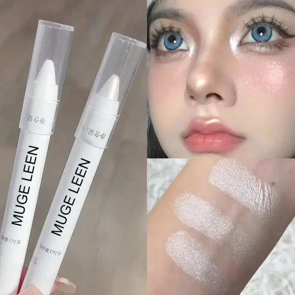 Pearl Matte White Glitter Eyeliner Pencil Brightening Eyes Head Lying Silkworm Waterproof Highlighter Eyeshadow Stick Cosmetic - Image 4
