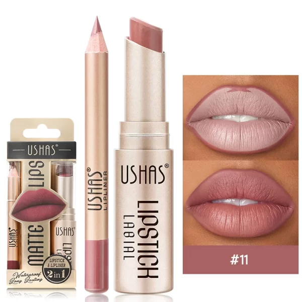 2 In 1 Matte Lipstick Set Lip Liner Waterproof Long Lasting Lip Gloss Cosmetics For Women Sexy Durable Luxury Korean Makeup - Image 17