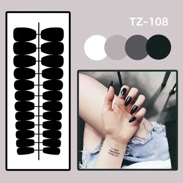 24Pcs Halloween False Nails with Almond Head Design Mid-length French Fake Nails Bat Wearable Oval Press on Nails Manicure Tools - Image 7