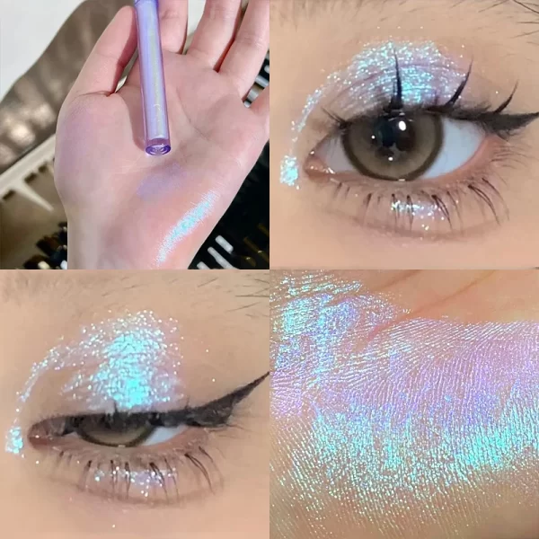 Glitter Highlighter Liquid Eye Shadow Multichrome Shimmer Eyeshadow Chameleon Eye Makeup High Gloss Pearl Shiny Eye Shadow - Image 2