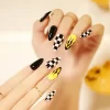 24pcs Artificial Acrylic Nail Art Fake Nails Full Coverage Removable Press on Nails Halloween Pumpkin Skull Moon False Nail Tip - Image 28