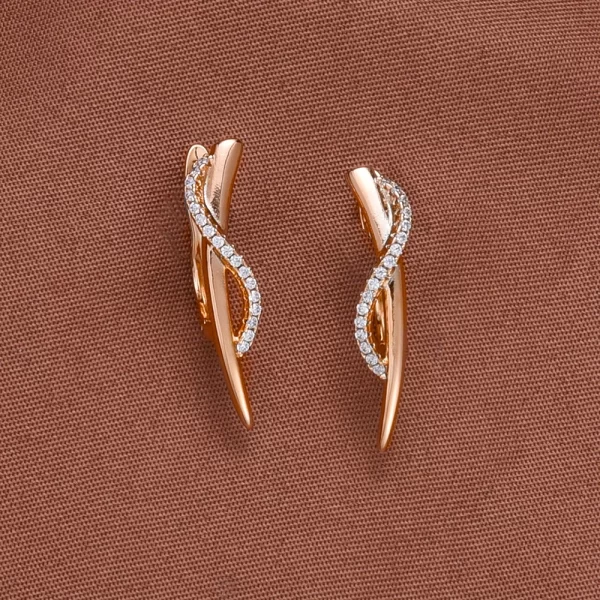 Gold Color Geometry Simple Stud Earrring Quality Copper S-shaped Design Small Natural Zircon Clip Earring Russia Trendy Jewelry - Image 6