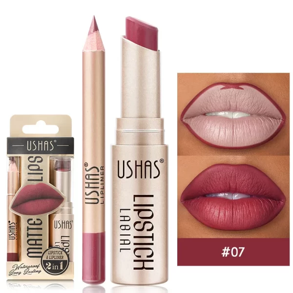 2 In 1 Matte Lipstick Set Lip Liner Waterproof Long Lasting Lip Gloss Cosmetics For Women Sexy Durable Luxury Korean Makeup - Image 13