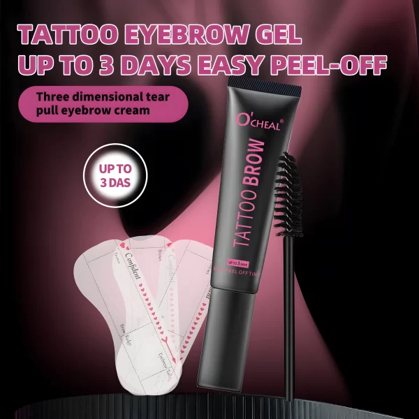 Waterproof Tattoo Brow Peel Off Tint with Stencils - Semi-Permanent Eyebrow Tint Lasts Up to 3 Days - Easy to Apply and Long-Las - Image 5