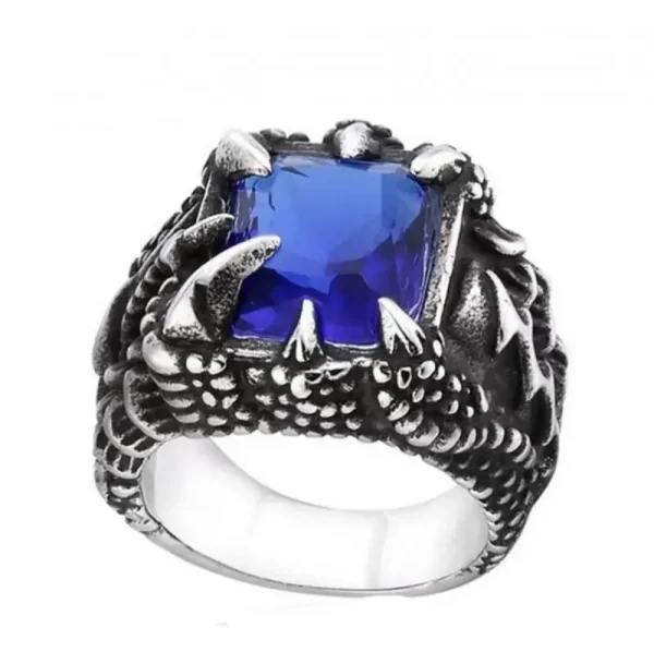 Gothic Blue and Red Crystal Evil Demon Dragon Claw Ring for Men Gram Biker Punk Rock Hip Hop Cool Jewelry Accessories - Image 7