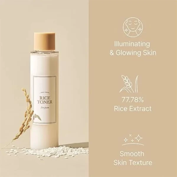 150ml Organic Rice Face Toner Anti-Aging, Moisturizing, Care Solution for Softening, Brightening, Repairing Facial Healthy Gift - Image 2