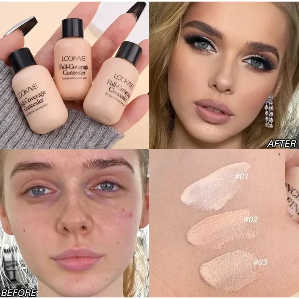 Not Easy Smudged Foundation Cream Multiple Colors Waterproof Covering Concealer Long Lasting Liquid Shadows Korean Cosmetics - Image 4