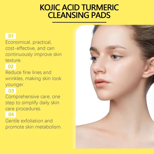 Turmeric Cleansing Pads Facial Exfoliating Makeup Removal Dead Skin Peeling Smooth Skin Shrink Pore Massage Face Washing Sponge - Image 3