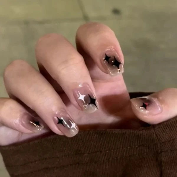 Gradient Black Fake Nails Long Ballerina Nails Press on Simple Full Cover False Nails Tips for Women Girls DIY Manicure 24Pcs - Image 10