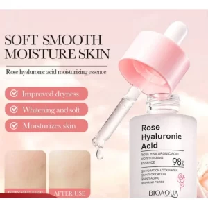 30ml BIOAOUA Rose Hyaluronic Acid Nourishing Essence Moisturizing Face Serum Hydrating Brighten Shrink Pores Skincare