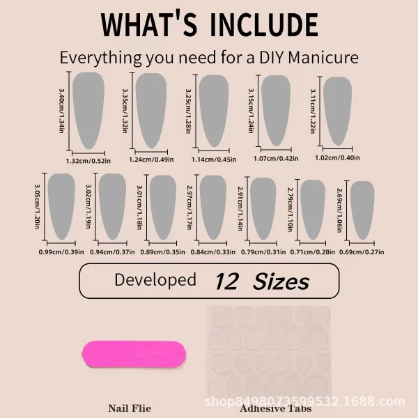 Wine Red Fake Nail Tips Long Pointed Head Glossy Press on Nails Wearable Full Cover INS Gradient Color False Nail Tips 24pcs - Image 5