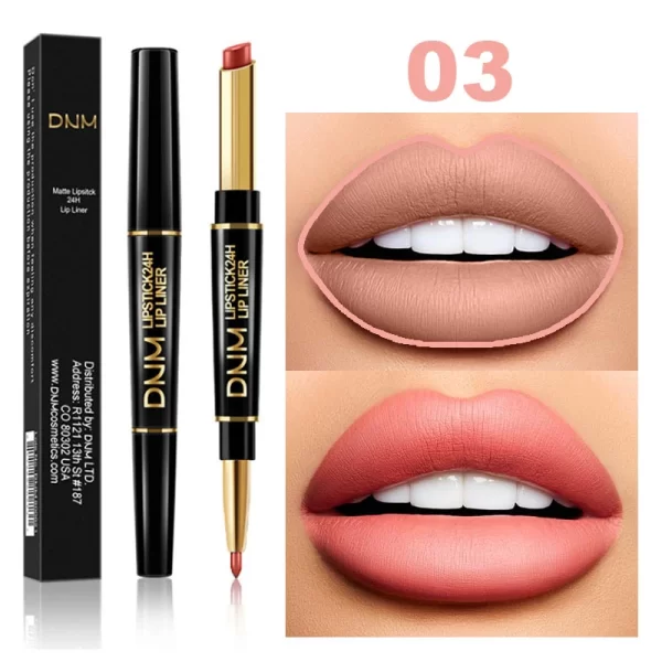 2 In 1 Matte Lipstick Pencil Double Head Lip Liner Pen Red Nude Long Lasting Waterproof Lady Charming Lip Pencil Makeup Tools - Image 13