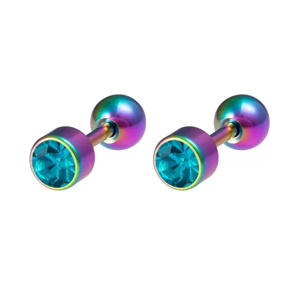 1 Pair Medical Stainless Steel Crystal Screw Round Ball Stud Earrings Ear Bone Nail Cartilage Earring Ear Piercing Body Jewelry - Image 18