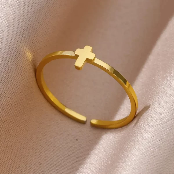 Stainless Steel Rings For Women Men Gold Color Hollow Wide Open Ring Female Male Fashion Wedding Party Finger Jewelry Gift 2024 - Image 15