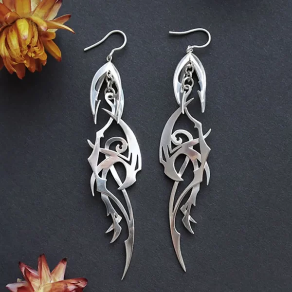Trend Personality Alloy Metal Statement Earrings Lady New Fashion Silver Color Hanging Dangle Earrings Jewelry - Image 2
