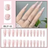 Long Ballet French Nail Art White Fake Nails Manicure Press On Nails False With Designs Artificial Wearing Reusable - Image 14