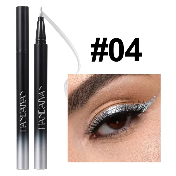 Diamond Shiny Eye Liner Eyeshadow Waterproof Quick-dry Silver Gold Metellic Pearlescent Liquid Eyeliner Silkworm Brighten Makeup - Image 8