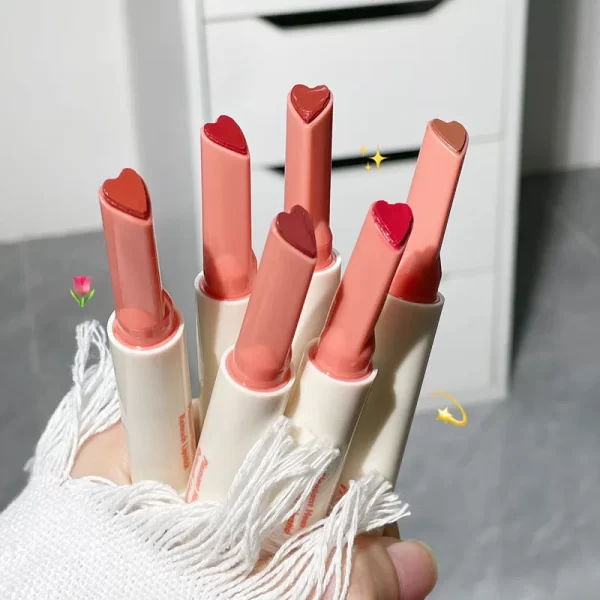 Heart Shape Lipstick Pen Mirror Glass Solid Lip Glaze Water Light Clear Oil Jelly Lip Gloss Korean Tint Makeup Girl Cosmetic - Image 4