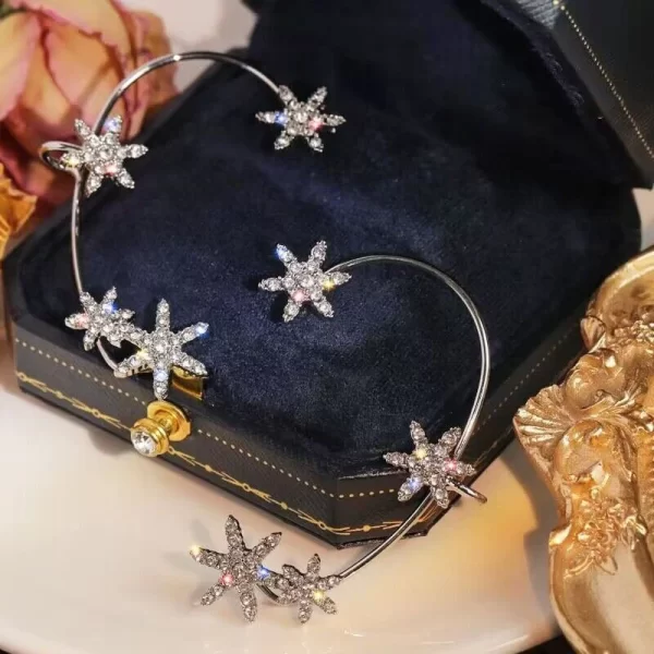 Luxury Star Butterfly Clip Earrings Female Crystal Tassel Ear Clip Earring Sparkling Zircon Ear Cuff Fashion Jewelry accessories - Image 6