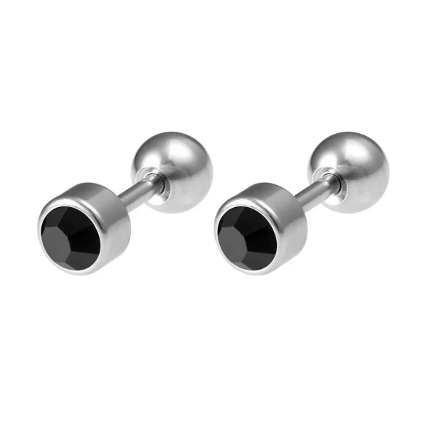 1 Pair Medical Stainless Steel Crystal Screw Round Ball Stud Earrings Ear Bone Nail Cartilage Earring Ear Piercing Body Jewelry - Image 27