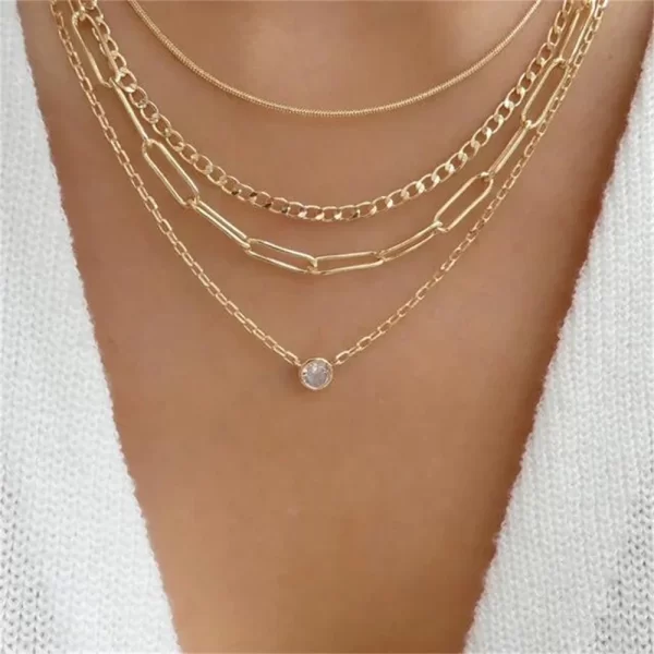 Vintage Fashion Punk Thick Chain Head Coin Lock Pendant Necklace For Women Female Multilevel Gold-plate Hip Hop Jewelry Gfit - Image 9