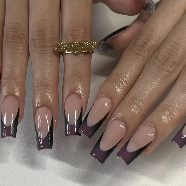 Hot New Women Girls 24Pcs Long Square Red French White Border Heart Full Coverage Wearable Fake Nail Press on Nail Art - Image 8