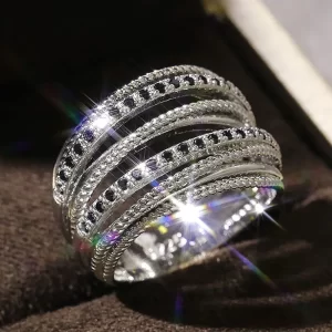 Luxury Cross Bridal Marriage Rings Special-interested Dazzling Crystal CZ Stone Simple Stylish Women Trendy Jewelry Rings r6566