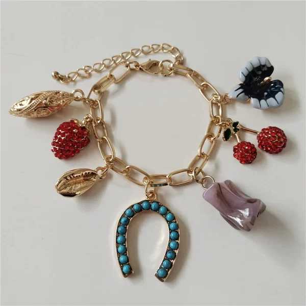 2024 New ZA Indian Ethnic Vintage Bracelet Women Fashion Boho Statement Charm Metal Hollow Links Resin Stone Bracelets Jewelry - Image 9