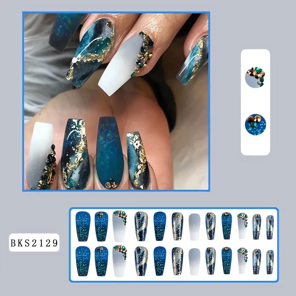 Floral Pattern Wearable Nails – Colorful Flower-Shaped Press-On Nail Tips for Fashionable Manicures - Image 16